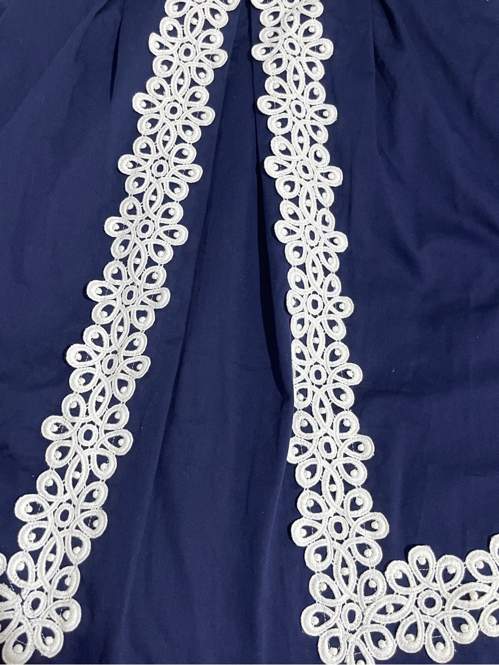 Lilly Pulitzer Betsey Strapless Dress Size 6 Navy Blue White Crochet Lace Trim - Picture 7 of 11
